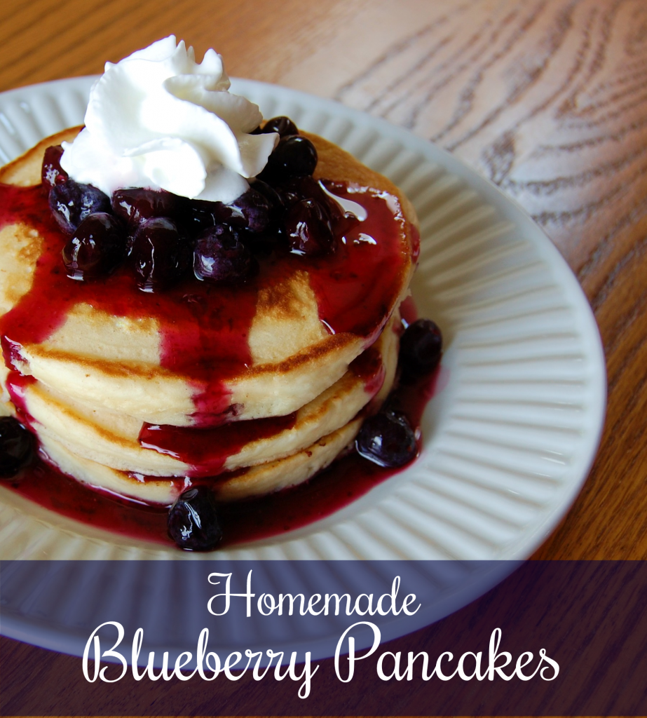 Blueberry Pancakes with Homemade Blueberry Syrup