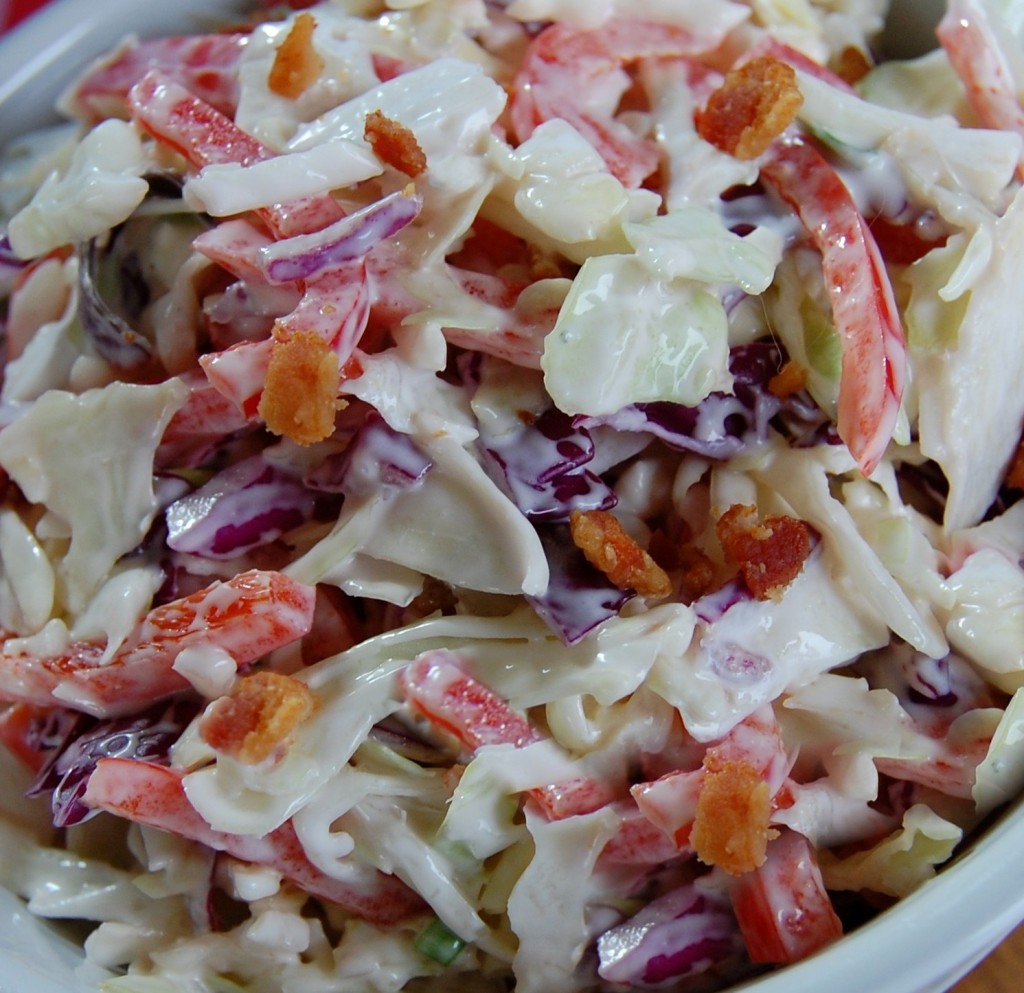 Red White and Bleu Cheese Coleslaw 