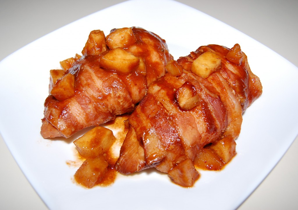 Apple BBQ Bacon Wrapped Chicken 