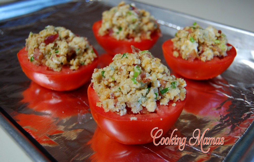 Oven Roasted Tomatoes with Bacon and Blue Cheese