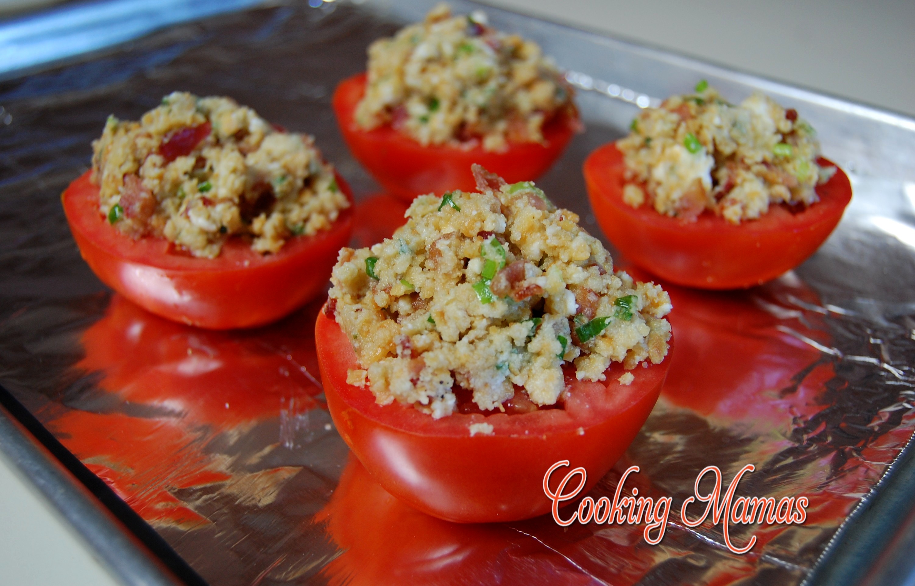 Oven Roasted Tomatoes with Bacon and Blue Cheese Cooking Mamas