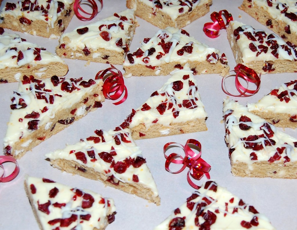 White Chocolate Cranberry Blondies 