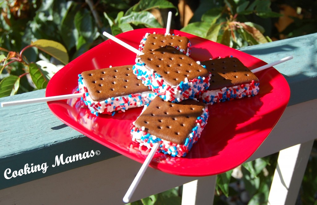 Red White & Blue Ice Cream Sandwiches