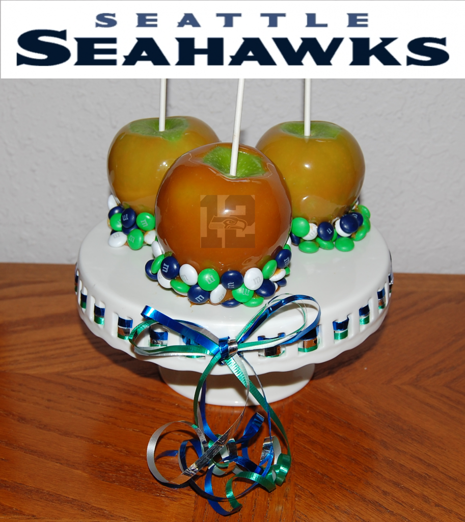Seahawk Candy Caramel Apples