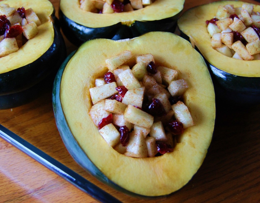 Acorn Squash with Cranberry Apple Stuffing 
