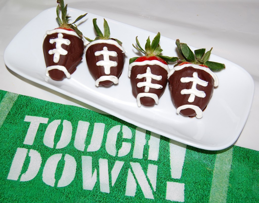 Chocolate Covered Strawberry Footballs 