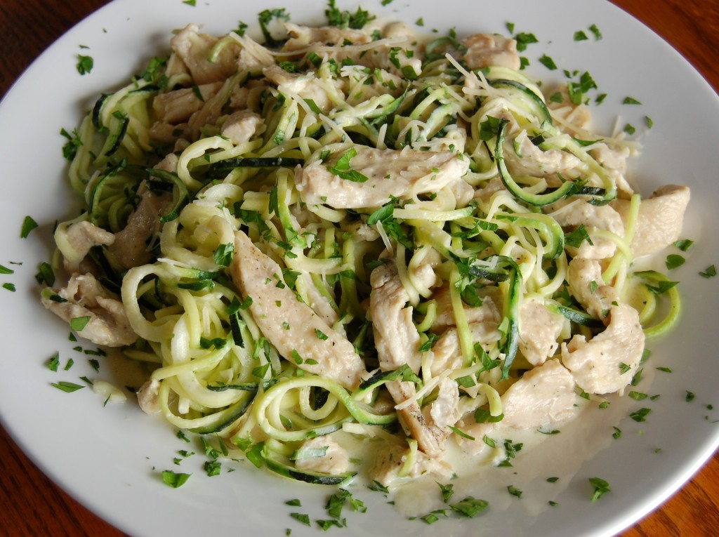 Chicken Alfredo with Zucchini Noodles