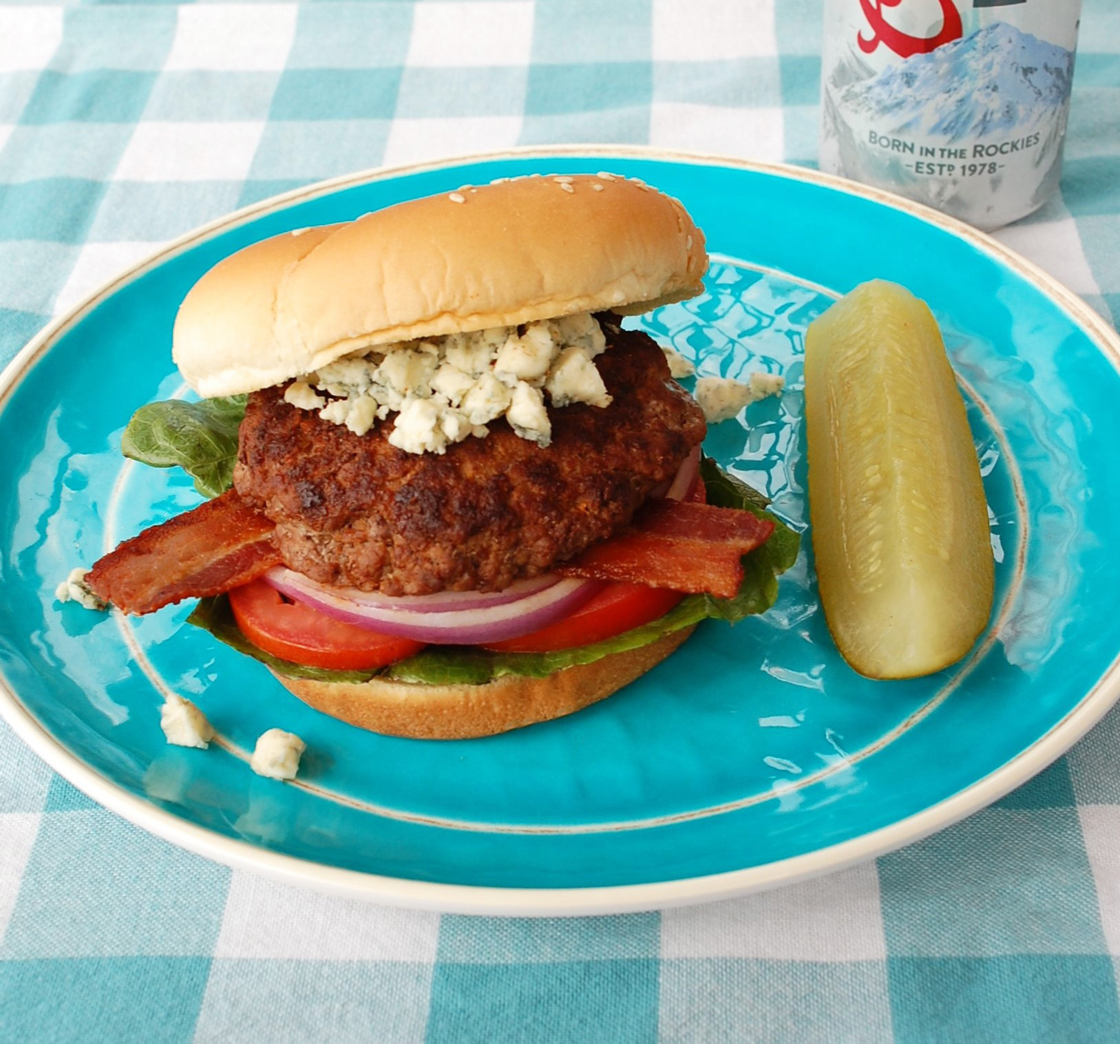 Black and Bleu Cheese Burgers Cooking Mamas