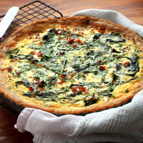 Spinach Bacon Quiche | Cooking Mamas