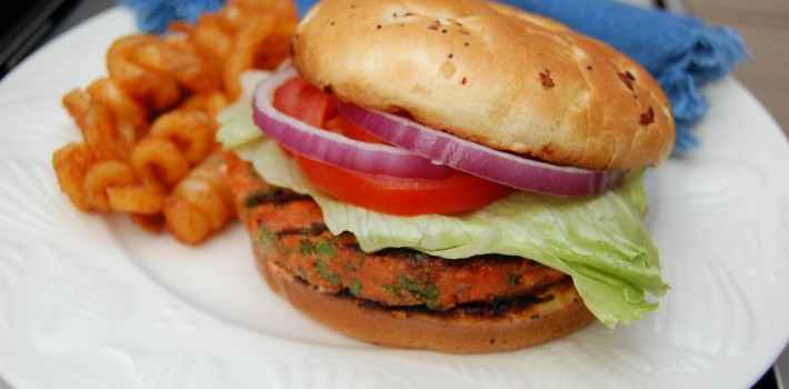 Grilled Salmon Burgers with Hoisin & Ginger