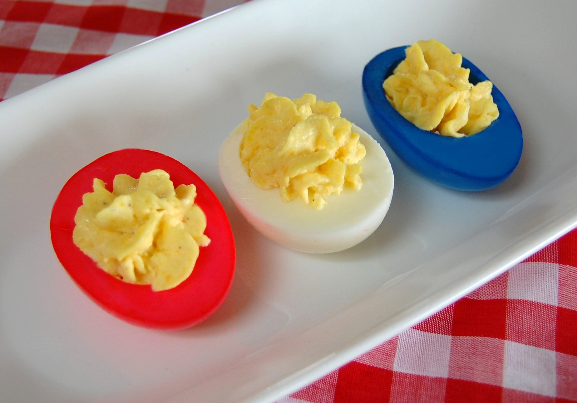 Red White & Blue Deviled Eggs