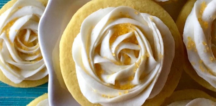 Lemon Sugar Cookies with Lemon Buttercream Frosting