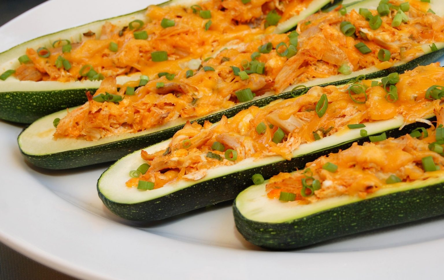 Buffalo Chicken Zucchini Boats Cooking Mamas