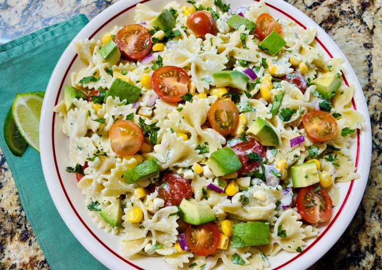 Bow Tie Pasta Salad with Cilantro Lime Dressing | Cooking Mamas