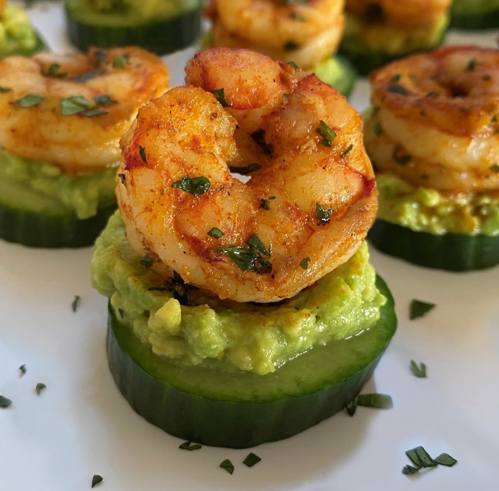 Cajun Shrimp and Avocado Cucumber Bites | Cooking Mamas