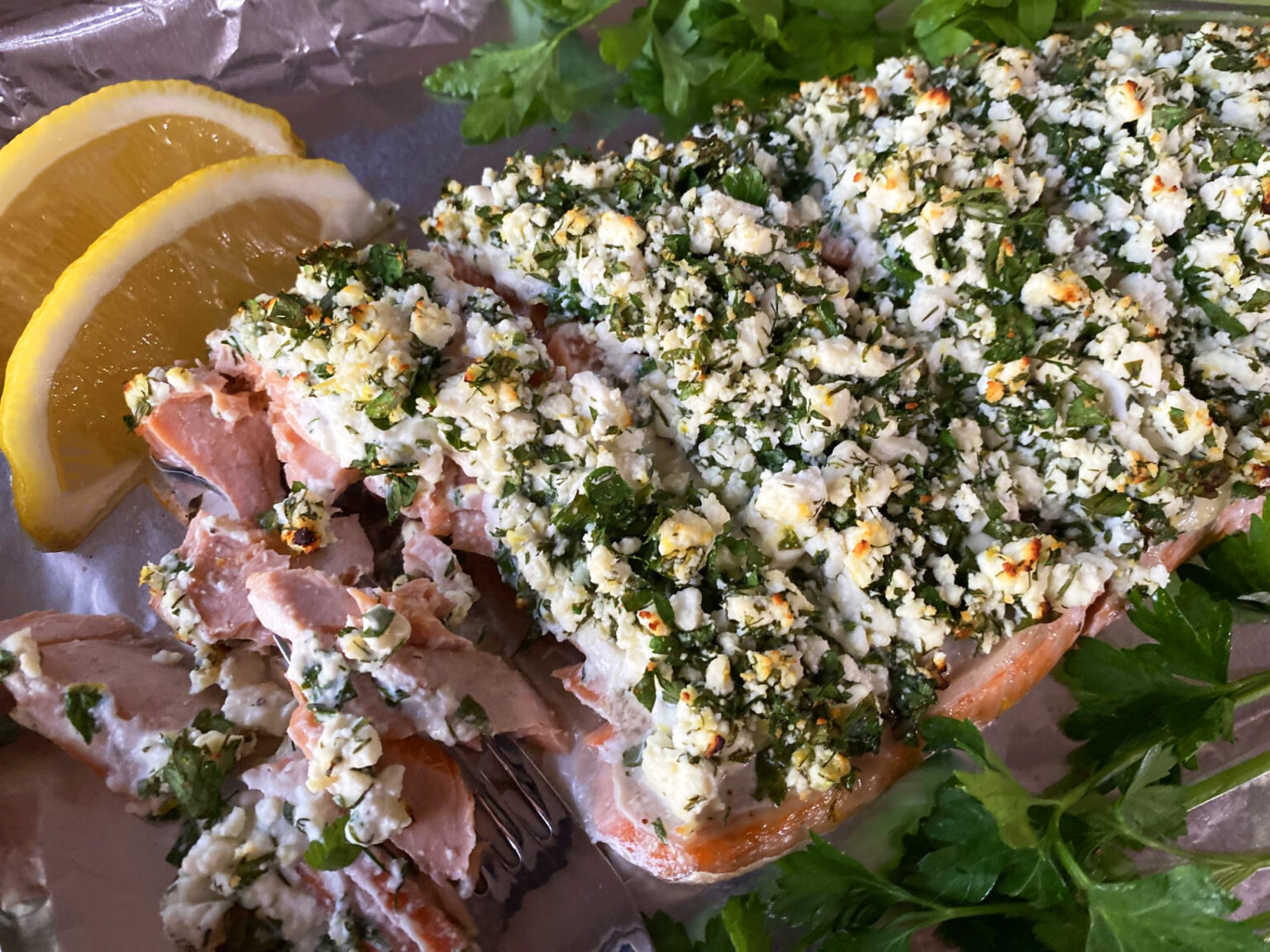 Feta and Herb Crusted Salmon Cooking Mamas