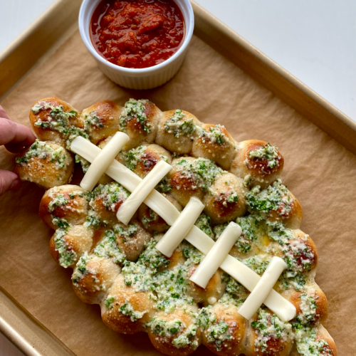 Cheesy Pepperoni Pull-Apart Football | Cooking Mamas
