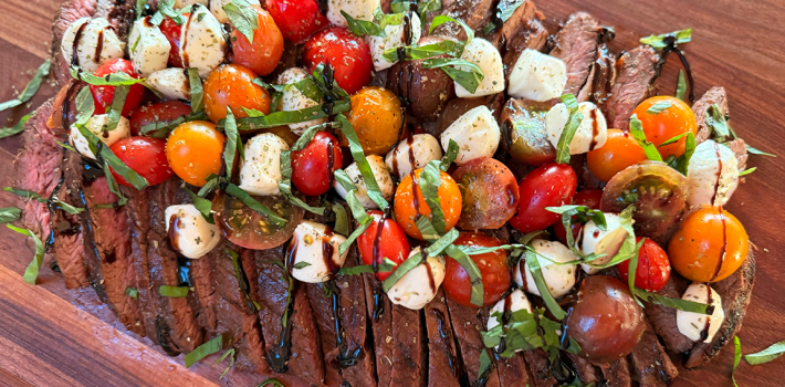 Grilled Caprese Flank Steak